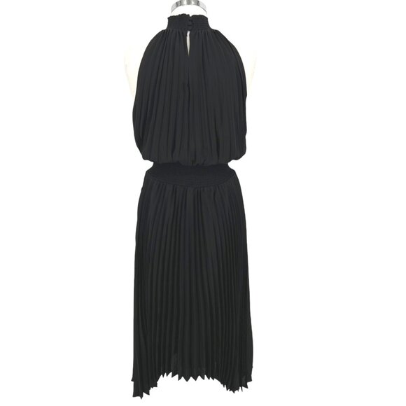 Halogen Pleated High Neck Sleeveless Handkerchief Dress Black Size Large NWOT - Picture 6 of 10